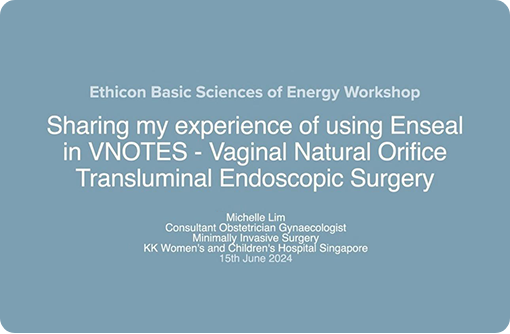 Ethicon Basic Sciences of Energy Train the Trainer Workshop – Invited Speaker | Using Enseal in vNOTES